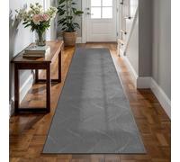 the carpet Rio - modern and soft carpet with non-slip backing and 3D look, fluffy surface, easy-care and robust, anthracite, 80 x 300 cm