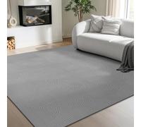 the carpet Rio Modern and Soft Rug for Living Room, Bedroom with Non-Slip Backing and 3D Look, Fluffy Surface, Easy to Clean and Robust, Grey, 200 x 200 cm Square