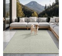 the carpet Santo Plus Outdoor Rug, Suitable for Living Room, Bedroom and Patio, Weatherproof, Durable and Easy to Clean, Green, 200 x 280 cm