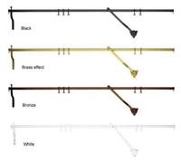 THE CARTERET TRADING COMPANY RISING PORTIERE CURTAIN ROD - WHITE FINISH