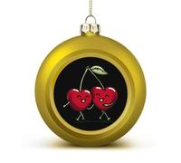 The Cartoon Cherries Hugging Christmas Baubles Hanging 4PCS