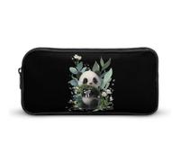 The Cartoon Little Panda Pen Holder Pouch Large Storage Pencil Case with Zippered Stationery Bag Office