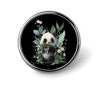 The Cartoon Little Panda Round Metal Brooches 1 Inch Memorial Badges Exquisite Decorations Pins for Clothing