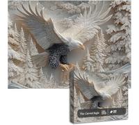 The Carved Eagle Jigsaw Puzzle | 1000 Pc Eagle Jigsaw Puzzle | Majestic Bald Eagles Puzzles Family Board Games | Monochrome Animal Puzzles Educational Toys Home Decor for Adults, Kids