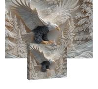 The Carved Eagle Jigsaw Puzzle 1000 Pieces, Bald Eagle in Flight Wildlife Art Puzzle, Challenging Art Jigsaw, Perfect Home DecorationFamily Activity Premium Quality Adult (white)