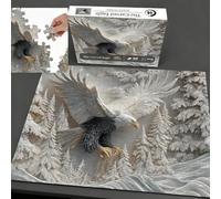 The Carved Eagle Jigsaw Puzzle 1000 Pieces, Carved Eagle Puzzle, Dynamic Pose Eagles Puzzles for Adults, Home Decoration for Family Activity
