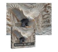 The Carved Eagle Jigsaw Puzzle 1000 Pieces,Challenging Bald Eagle Jigsaw Puzzle,Majestic Bald Eagle Puzzle Game for Family Activities & Home Decor