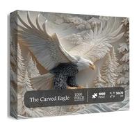 The Carved Eagle Jigsaw Puzzle 1000 Pieces,Challenging Bald Eagle Puzzle Game for Adults,Majestic Eagle Wildlife Puzzles Game,for Home Decoration.