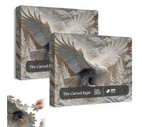 The Carved Eagle Jigsaw Puzzle 1000 Pieces, Challenging Bald Eagle Puzzles Game, Majestic Bald Eagles Puzzle Game in Monochrome Forest Art, Family Puzzles Perfect for Activity Nights (2pcs)