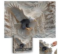 The Carved Eagle Jigsaw Puzzle 1000 Pieces, Majestic Bald Eagle Artwork for Adults & Family, Challenging Wildlife Puzzle Great Gift for Nature Lovers.