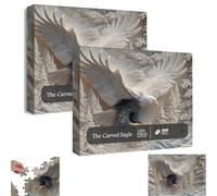 The Carved Eagle Jigsaw Puzzle 1000 Pieces, Majestic Bald Eagle Puzzle Game, Challenging and Artistic Carved Forest Design Puzzles Game, Perfect Home Decoration & Family Activity (2Pcs)