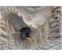 The Carved Eagle Jigsaw Puzzle, 1000 Pieces Majestic Bald Eagle Puzzle Game Challenging Bald Eagles Puzzles Wildlife Design Perfect Family Game Night & Home Wall Decoration