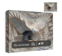 The Carved Eagle Jigsaw Puzzle 1000 Pieces, Majestic Bald Eagle Puzzle Game,Challenging Eagle Art Puzzles Game,Premium Quality Adult Puzzle,Perfect Home DecorationFamily Activity