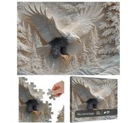 The Carved Eagle Jigsaw Puzzle 1000 Pieces,Majestic Bald Eagle Puzzle Game,Challenging Eagle Wildlife Art Design Puzzles Game for Family Activity Home Decoration,Great Gift for Nature Lovers