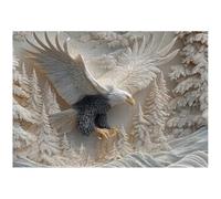 The Carved Eagle Jigsaw Puzzle 1000 Pieces, Majestic Bald Eagle Puzzle Game, Challenging Wildlife Puzzles Game with Premium Pieces, Wildlife Art Design for Adults, Children, Family, Party
