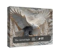 The Carved Eagle Jigsaw Puzzle 1000 Pieces, Majestic Bald Eagle Puzzle Game In Monochrome Art, Challenging Artistic Wildlife Puzzles For Family Activity & Wall Decoration