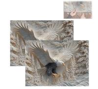 The Carved Eagle Jigsaw Puzzle 1000 Pieces, Majestic Bald Eagle Puzzle Game in Monochrome Forest Art, Challenging Eagles Wildlife Art Design Puzzles Game for Family Activity Home Decoration (2PCS)