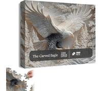 The Carved Eagle Jigsaw Puzzle 1000 Pieces, Majestic Bald Eagle Puzzle Game in Monochrome Forest Art, Challenging Bald Eagle Puzzles Game, Artistic Wildlife Design for Family Activity and Decoration