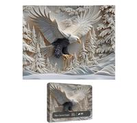 The Carved Eagle Jigsaw Puzzle 1000 Pieces Majestic Bald Eagle Wildlife Puzzles Game Challenging Wildlife Puzzle Game Carved Eagle Puzzle For Family Activity