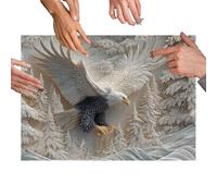 The Carved Eagle Jigsaw Puzzle,Fun Challenging Jigsaw,Artistic Wildlife Majestic Bald Eagle Puzzle Game - for Adults Women Men Family Bonding Social Activity Home Decoration