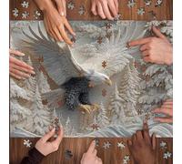 The Carved Eagle Jigsaw Puzzle - Majestic Bald Eagle Wildlife Art Design, 1000 Piece Challenging Puzzles Game for Family Activity & Home Decoration