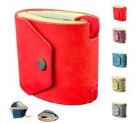 The Cash Wrap Wallet, Cash Wrap Wallet with Magnetic Clasp, Leather Money Purse Organizer, mall Compact Luxury Pocket Purse 1 to 99 Bills (Red)