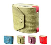 The Cash Wrap Wallet, Fast Cash Access Leather Money Clip, Handy Purse Bands with Magnetic Clasp, Small Compact Luxury Pocket Wallet 1 to 99 Bills (Green)