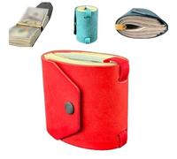 The Cash Wrap Wallet, Fast Cash Access Money Holder for Cash, Leather Money Wallet Organizer, Handy Purse Bands with Magnetic Clasp, Small Compact Pocket (Red)