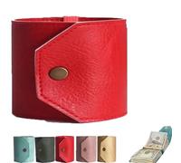 The Cash Wrap Wallet,Fast Cash Access Money Holder for Cash,Leather Money Wallet Organizer,Money Holder Handy Purse Bands Wallets Organizer,Cashs Storage with Magnetic Clasp (Red)