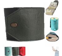 The Cash Wrap Wallet, Fast Cash Access Money Holder for Cashs, Handy Purse Bands with Magnetic Clasp, Handmade Leather Wallet, Easy to Access (Gray)