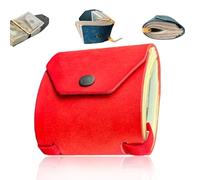 The Cash Wrap Wallet, Fast Cash Access Money Holder for Cashs, Handy Purse Bands with Magnetic Clasp, Leather Money Wallet Organizer, Womens Walle t, Small Compact Luxury Pocket Walle t (Red)