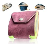 The Cash Wrap Wallet, Fast Cash Access Money Holder for Cashs, Handy Purse Bands with Magnetic Clasp, Leather Money Wallet Organizer, Womens Walle t, Small Compact Luxury Pocket Walle t (Purple)