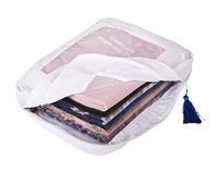 The Cashmere Choice 5 Pack Cashmere Moth Proof Garment Bags for Jumpers, Sweaters, Scarves - 100% Cotton Protection Pouch - Standard Size