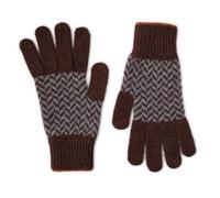The Cashmere Choice Herringbone Patterned Mens Lambswool Gloves - Nairn (2401 Brown)