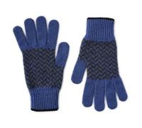 The Cashmere Choice Herringbone Patterned Mens Lambswool Gloves - Nairn (2404 Blue)