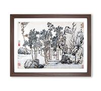 The Cassia Grove By Wen Zhengming Asian Japanese Framed Print | A2 Walnut Framed Wall Art | Ready to Hang | Asian Nature Picture | Living Room Bedroom Lounge Office