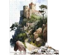 The Castle of The Moors 500 Piece Jigsaw Puzzle 500 Piece Jigsaw Puzzles for Adults & Families- Wooden Jigsaw Puzzles for Adults Kids Gifts 500pcs (52x38cm)