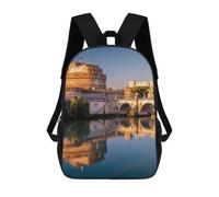 The Castle SantAngelo Funny 17" Backpack Lightweight Daypack Laptop Bag for Travel Hiking Camping