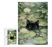 The Cat Among The Lilies Hobby Jigsaw Puzzle for Adults, 300 PCS, An Engaging Indoor Activity for Quiet Evenings, for Family Nights