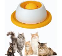 The cat and dog lick bowl is a slow-feeding toy designed to help pets eat slowly, exercise, and eat healthily, while also relieving anxiety in cats and dogs. (yellow)
