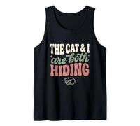 The Cat and I are Both Hiding Funny Anti Halloween Tank Top