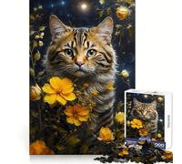 The Cat And The Dandelions 1000 Teenager Pieces Jigsaw Puzzle Mind Exercise Toy Bonding Time Precision Cut Art Collection Piece (38x26cm)