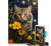 The Cat And The Dandelions Jigsaw Puzzles for Adults1000 Pieces Boost Memory Soothing Fun Premium Cut Thoughtful Gift (50x75cm)