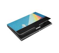 The Cat Behind The Rainbow Slim slim business card holder With Leather & Stainless Steel card holder case for Travel Home or Office Use