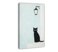 The Cat Beneath The Lamp Canvas Poster Bedroom Decor Landscape Office Room Decor Gift 20x30inch(50x75cm)