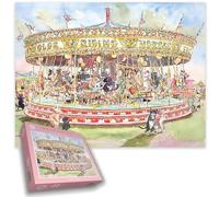 The Cat Carousel 1000 Piece Jigsaw Puzzle - Whimsical Fairground Puzzle with Cats by Claire Fletcher - Fun & Detailed Jigsaw for Cat Lovers and Fans