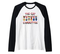 The Cat Committee Funny Cat Lover Humor Raglan Baseball Tee