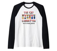 The Cat Committee Funny Cat-Lover Humor Raglan Baseball Tee