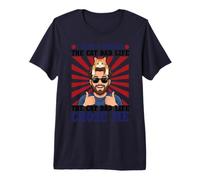 The Cat Dad Life Chose Me Funny Ginger Tabby Cat Sunglasses Premium T-Shirt