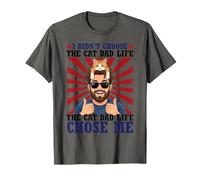 The Cat Dad Life Chose Me Funny Ginger Tabby Cat Sunglasses T-Shirt